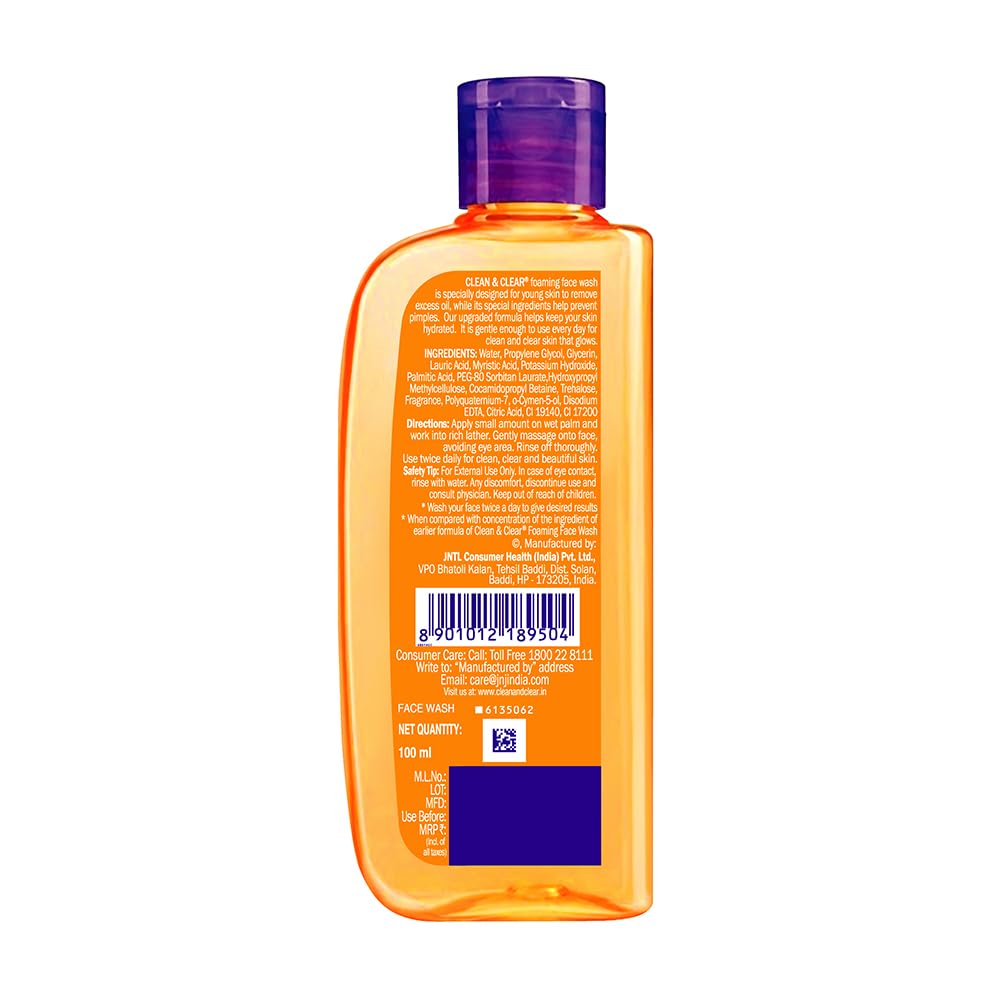 Picture of Clean & Clear Foaming Facial Wash 100ml INDIAN