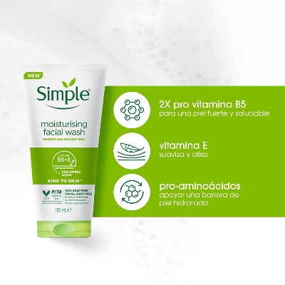 Picture of Simple Kind to Skin Moisturising Facial Wash 150ml UK