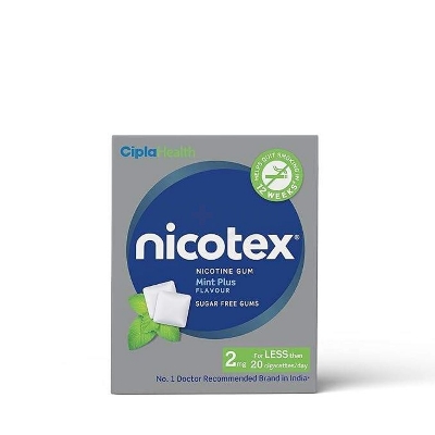 Picture of Nicotex Anti Nicotine Chewing gum Mint Plus Flavour 2mg 2Box 24Pcs INDIAN