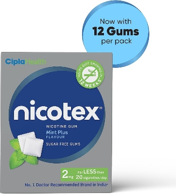 Picture of Nicotex Anti Nicotine Chewing gum Mint Plus Flavour 2mg 2Box 24Pcs INDIAN