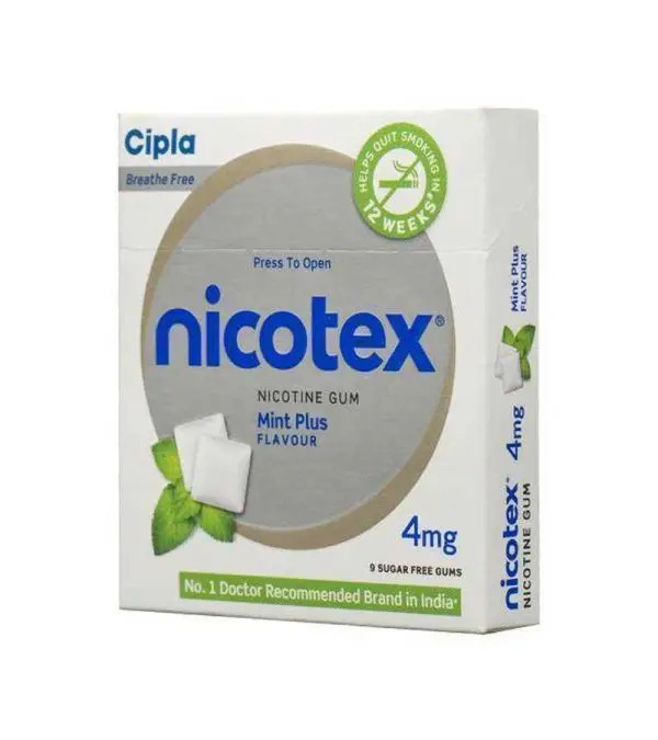 Picture of Nicotex Anti Nicotine Chewing gum Mint Plus Flavour 4mg 2Box 24Pcs INDIAN