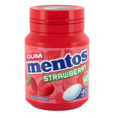 Picture of Mentos Gum Strawberry 40pc 56g UK