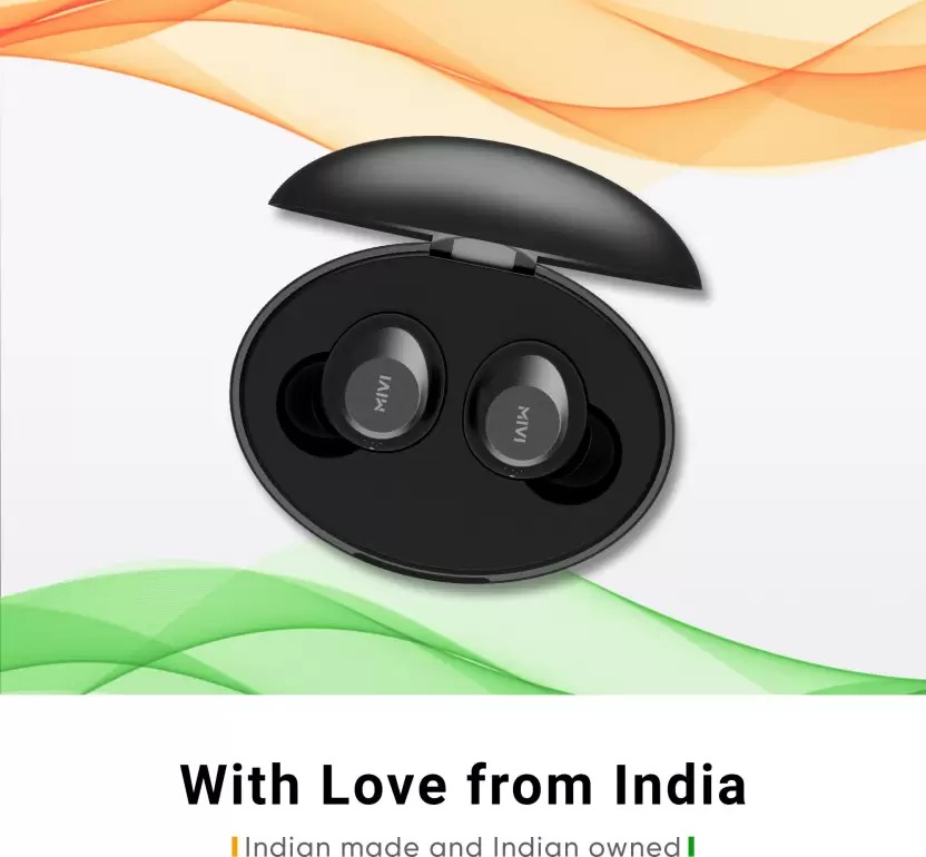 Picture of Mivi DuoPods M30 earbuds with 42 hours of playtime | Made in India | Deep Bass Bluetooth Headset (Black, True Wireless)