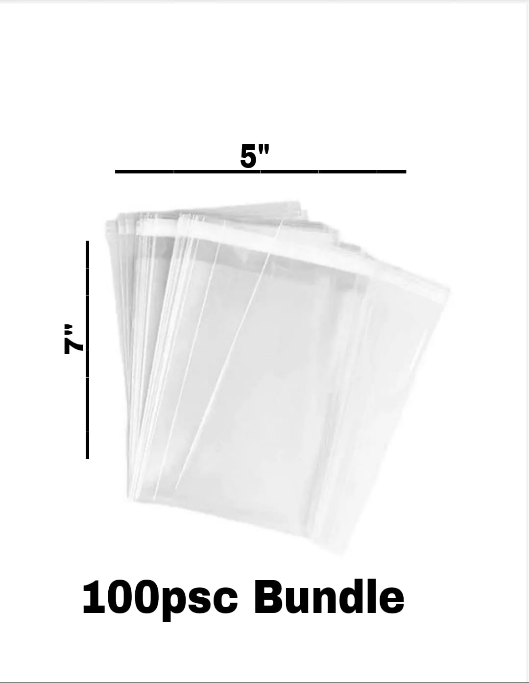 Picture of Crystal Small Cellophane Poly for Packaging Material Print Label  5" x 7" 100 pcs