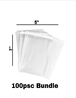 Picture of Crystal Small Cellophane Poly for Packaging Material Print Label  5" x 7" 100 pcs