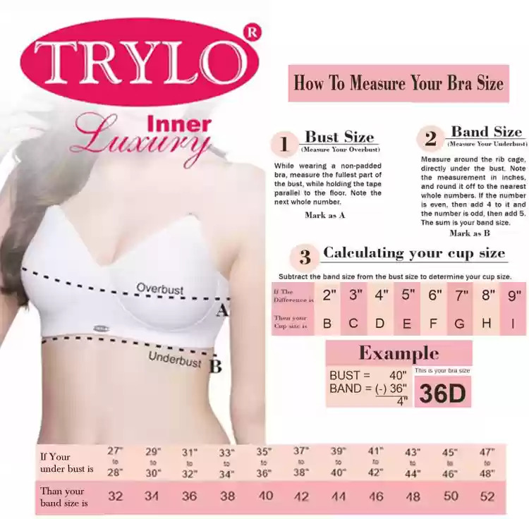Picture of Trylo Bra Maroon Colour Size 42 INDIAN