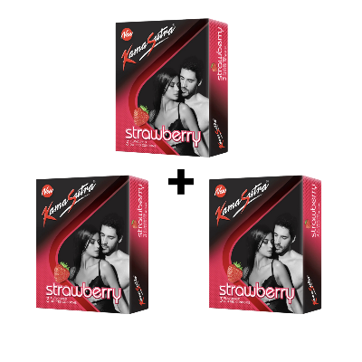 Picture of KamaSutra Condoms Strawberry 9pcs 3 packet INDIAN