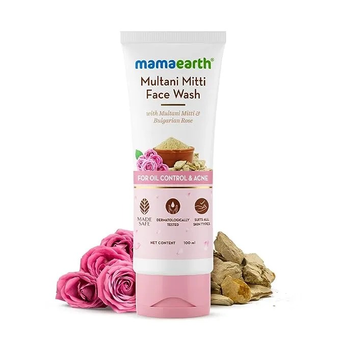 Picture of Mamaearth Multani Mitti Face Wash with Multani Mitti & Bulgarian Rose for Oil Control & Acne 100ml INDIAN