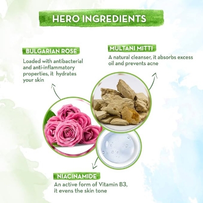 Picture of Mamaearth Multani Mitti Face Wash with Multani Mitti & Bulgarian Rose for Oil Control & Acne 100ml INDIAN