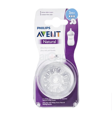 Picture of Avent Natural Teat 3Month+ 2pcs Pack Flow Teats INDONESIA