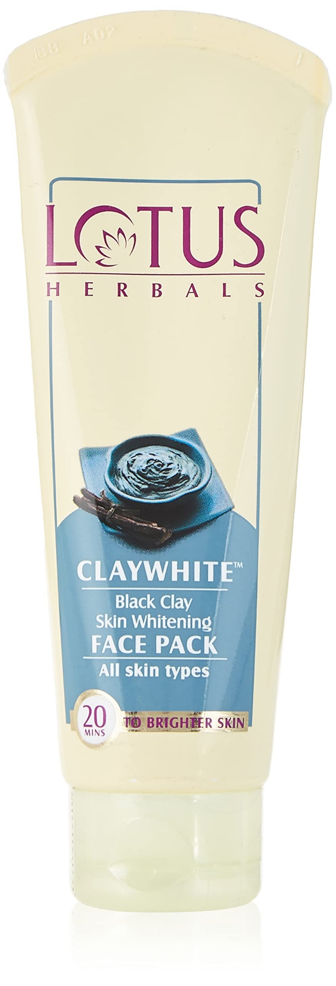 Picture of Lotus Herbal ClayWhite Black Clay Skin Whitening Face Pack 120g INDIAN