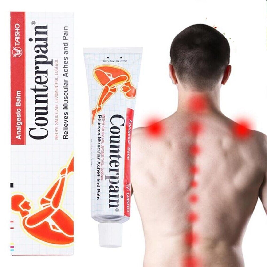 Picture of Counterpain Methyl Salicylate Eugenol Balm Muscular Pain Treatment 120g Thailand