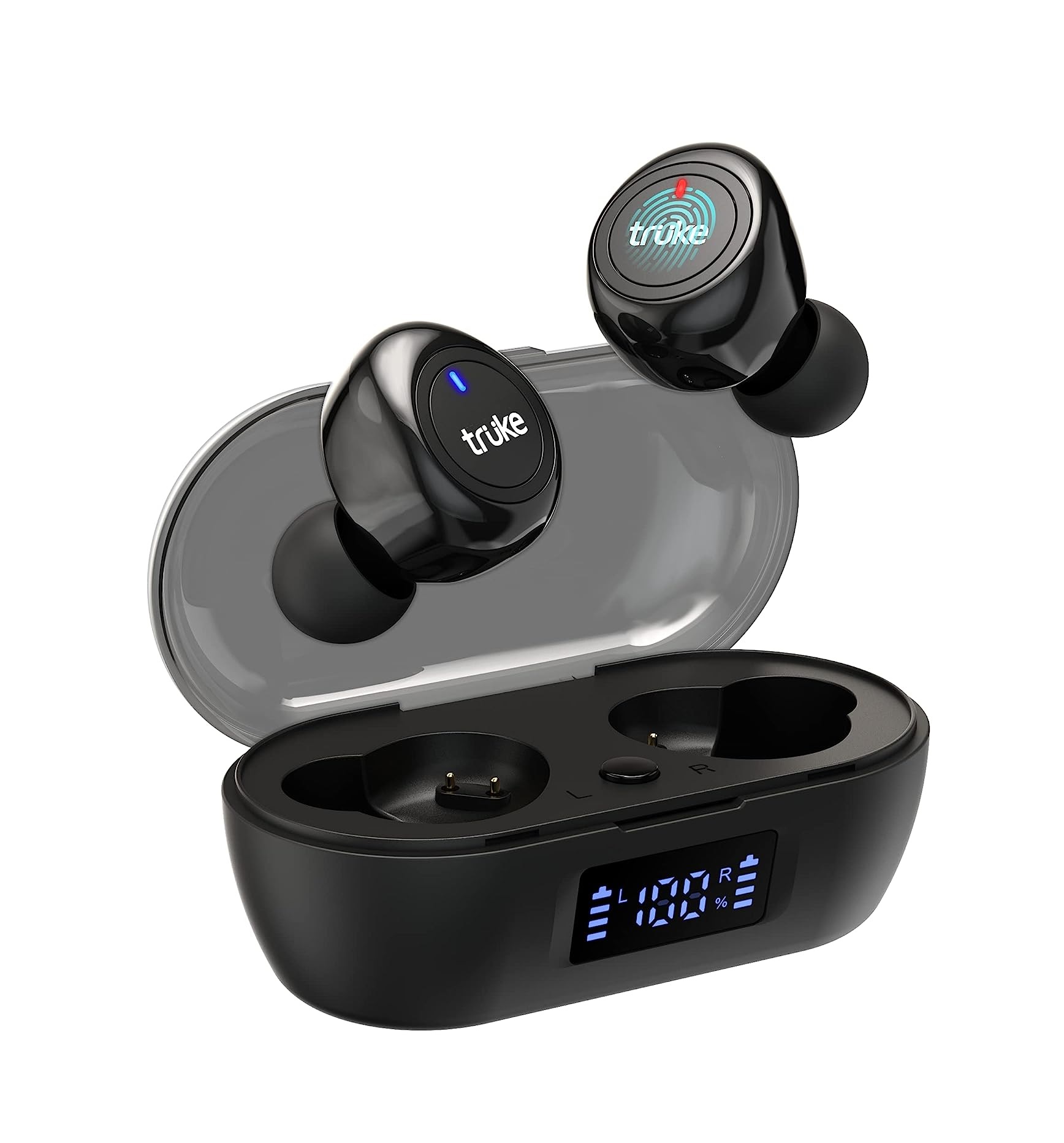 Picture of Truke Fit 1+ Bluetooth Truly Wireless in Ear Earbuds with Mic Black INDIAN
