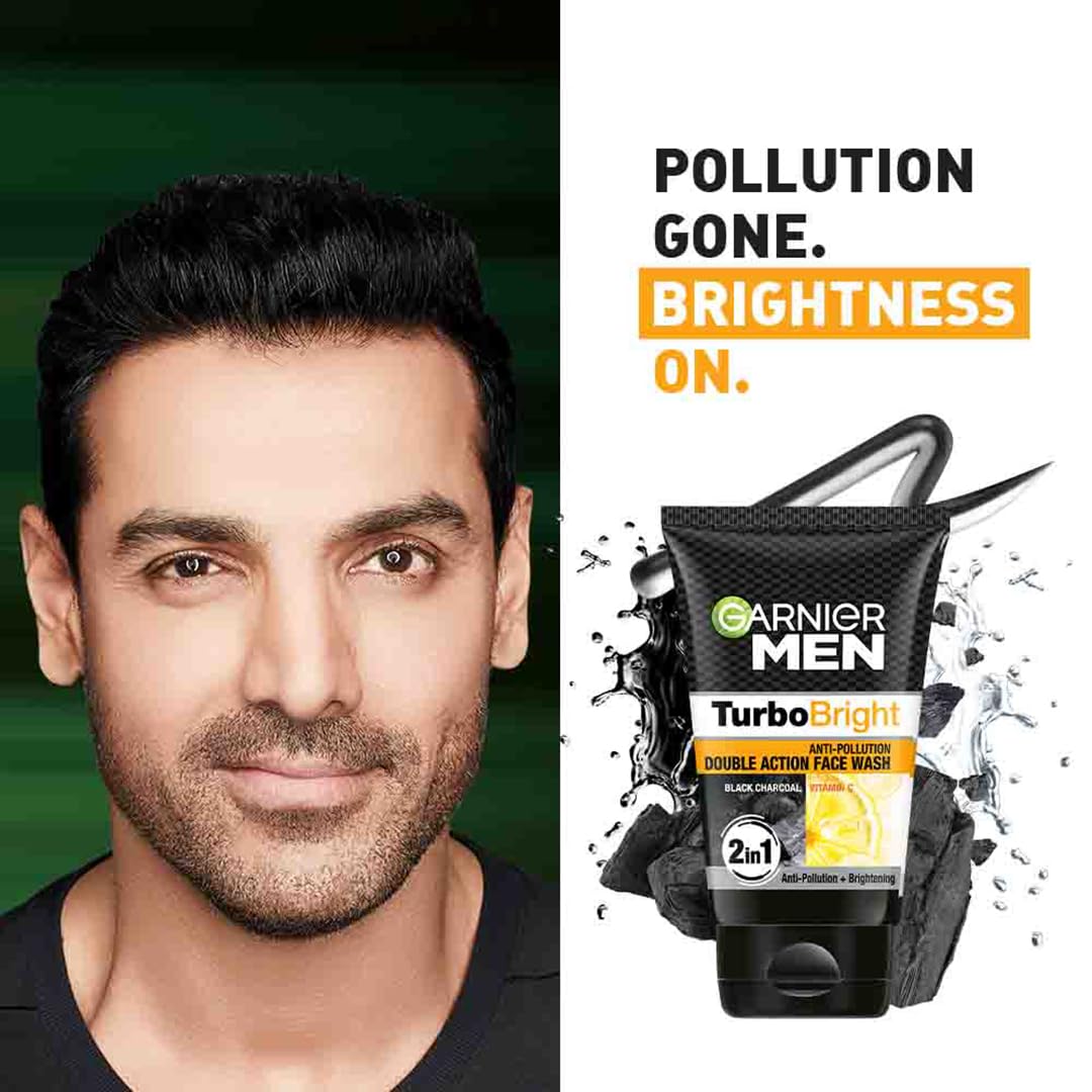Picture of Garnier Men Turbo Bright Anti Pollution 2 In 1 Double Action Face Wash 100gm INDIAN