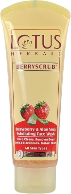 Picture of Lotus Herbals Berryscrub Strawberry & Aloe Vera Exfoliating Face Wash 120g INDIAN
