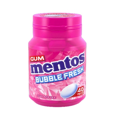 Picture of Mentos Gum White Sugar Free Bubble Fresh Bottle 40pcs UK