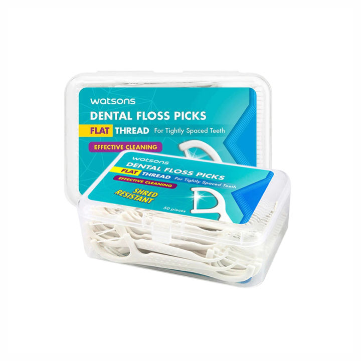Picture of Watsons Flat Thread Dental Floss Picks 50 Pieces CHINA