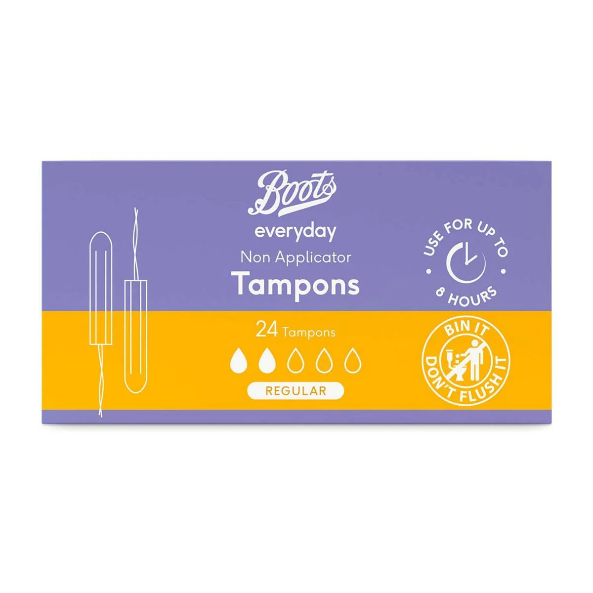 Picture of Boots Everyday Non Applicator Regular Tampons 24pcs UK
