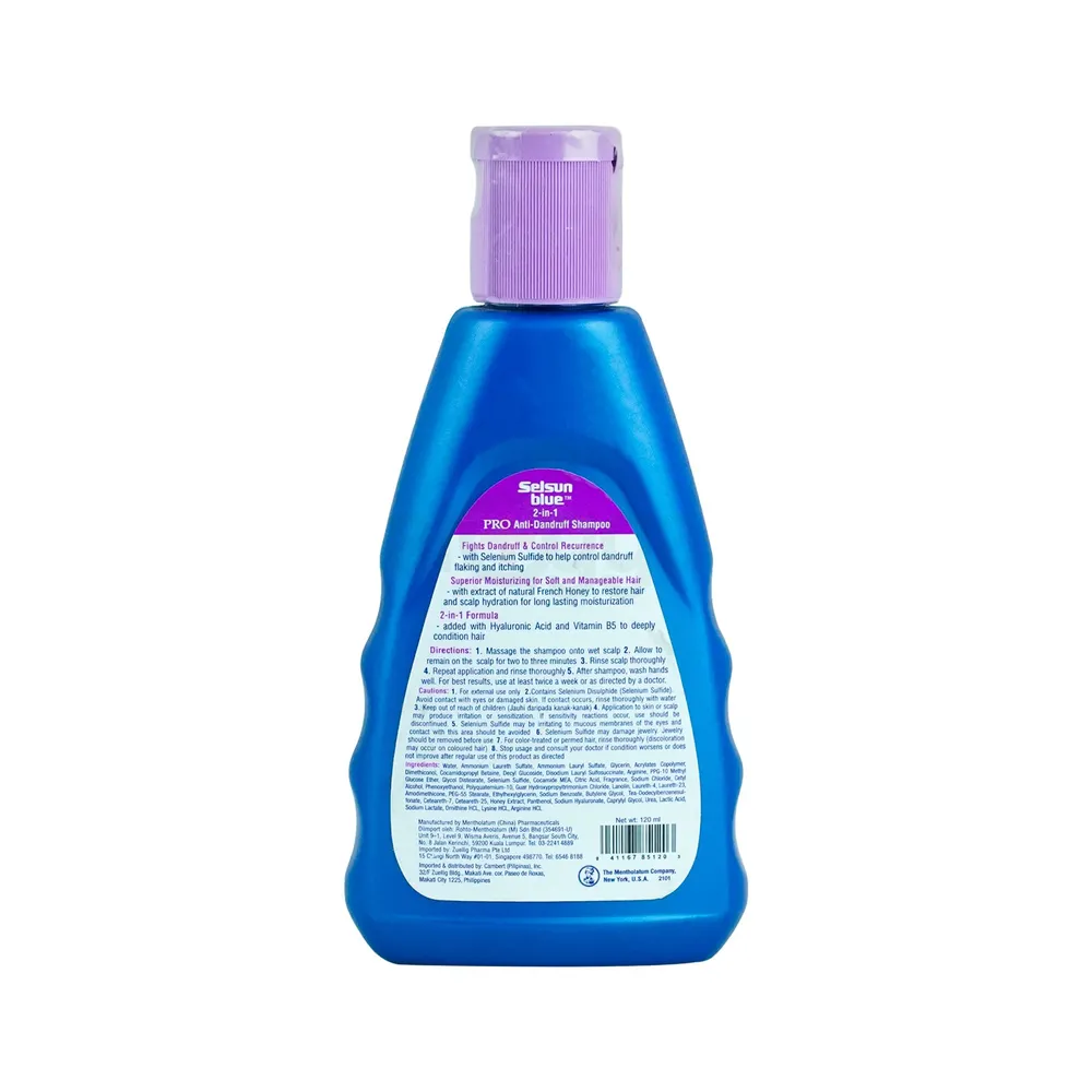 Picture of Selsun Blue Pro 2 in 1 Anti-Dandruff Shampoo 120ml USA