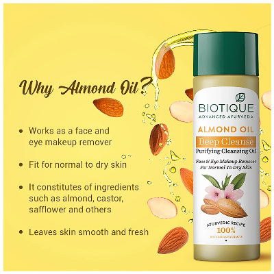 Picture of Biotique Bio Almond Oil Soothing Face and Eye Makeup Cleanser 120ml INDIAN