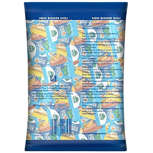 Picture of Vicks Cough Drops With 3 flavour Bag of 65p 175g INDIAN