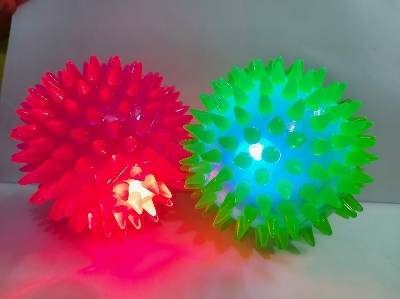 Picture of Kids Ball Soccer Squeaky Bouncy Flashing Sound LED Toy