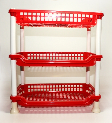 Picture of Multi functional 3 Layer Plastic Kitchen Bathroom Shelf Organizer Storage Rack - Multicolor mini size