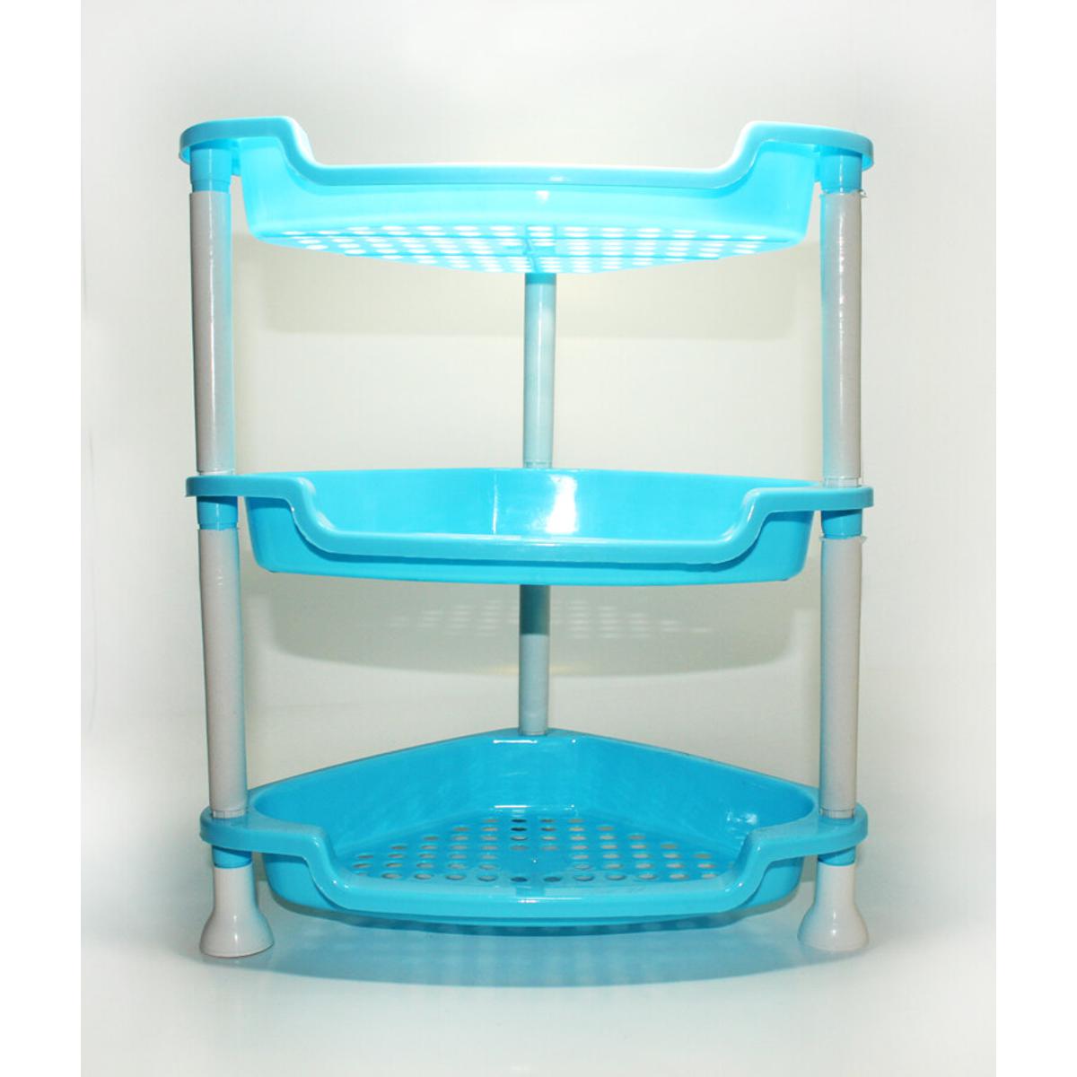Picture of 3 Layer Plastic Kitchen Bathroom Shelf Organizer Storage Rack mini size - Multicolor