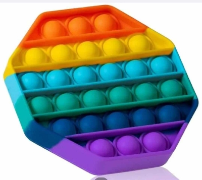 Picture of 1 X Push Pop Bubble Fidget Sensory Toy, Silicone Puzzle Game Toys Squeeze Sensory Toy for Kids, Family, Friend Rainbow Toys For Kids - Baby Toys - Toy - Teddy Bear