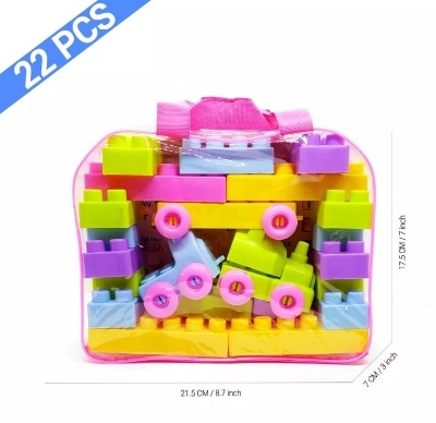 Picture of Play And Learn Educational Building Train Blocks LEGO Set 22Pcs Multicolor Plastic Brain Development Building Train Blocks For Your Kids & Child