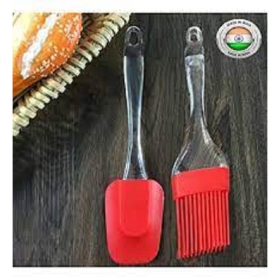 Picture of ilicone Spatula and Pastry Brush Set Special for Cooking, Baking, Glazing - Set of 1 (Multicolor)