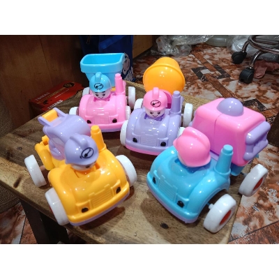 Picture of Cute Pack of 4 Push and Go Emergency Vehicles Toy with Openable Doors Features for kids