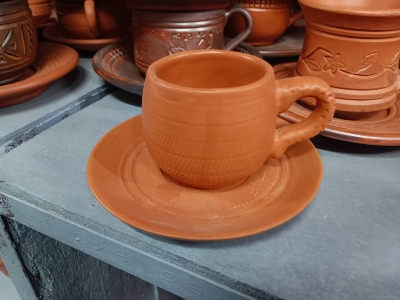 Picture of Tea Cup with prece. Matir cup. Matir Tea cup. Handmade. Organic[ 2 pis]