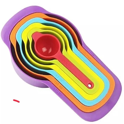Picture of 6pcs/set Creative Plastic Measuring Spoon Measuring Ladle Baking Cooking Kitchen Coffee Tools with Scale Kitchen Tools