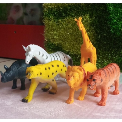 Picture of Plastic Wild Animal Toy Set - Multi Color 