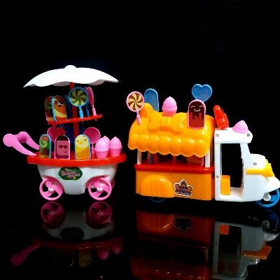 Picture of Toy playset Beautiful Kids Play Plastic Set Mini Sweet Cart Ice Cream car Toy