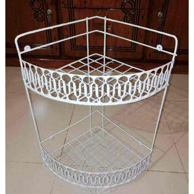 Picture of 2 Layer Kitchen utensils spice jar pots organizer Drying Rack White