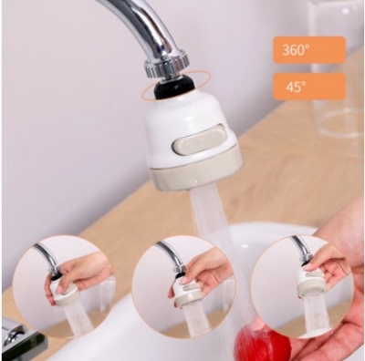 Picture of Silicone and Stainless Steel 360 Degree Rotating Sprinkler Faucet Pressurizing Kitchen Accessory