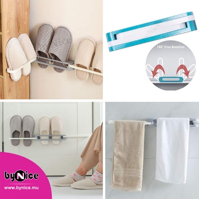 Picture of 3 in 1 wall mounted slipper rack