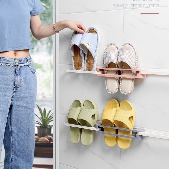 Picture of 3 in 1 wall mounted slipper rack
