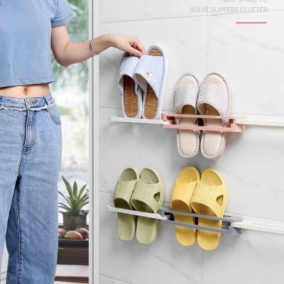 Picture of 3 in 1 wall mounted slipper rack