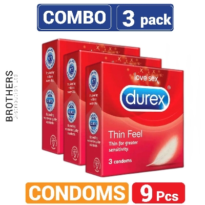 Picture of Durex - Thin Feel Condom - Combo Pack - 3 Packs - 3x3=9pcs - Condom