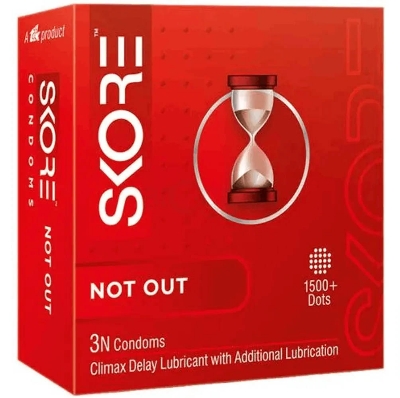Picture of SKORE - NOT-OUT Climax Delay With Raised Dots Condom - Single Pack - 3x1=3pcs