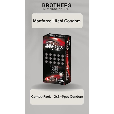 Picture of Manforce Condom - 1500 Dots Litchi Flavor Dotted Condoms - Combo Pack - 3x3=9pcs