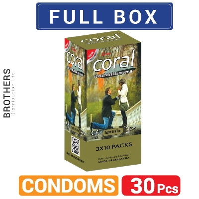 Picture of Coral Super Ultra Thin Lubricated Natural Latex Condoms - Full Box- 10x3=30Pcs