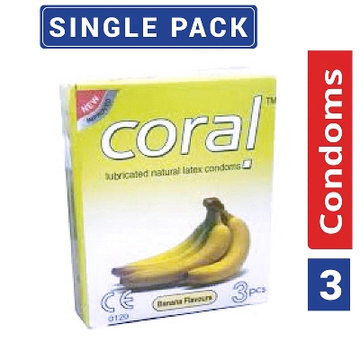 Picture of Coral Banana Flavor Extra Performance Condoms - Single Pack - 3x1=3Pcs