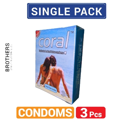 Picture of Coral Extra Time Combo Lubricated Natural Latex Condoms - Single Pack - 3x1=3pcs