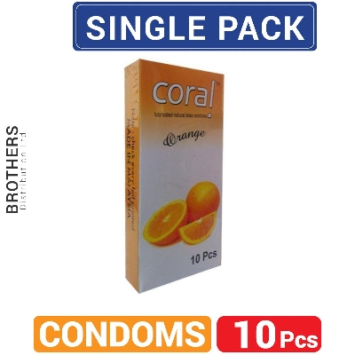 Picture of Coral Orange Natural Latex Condoms 10 Pcs (Single Pack)