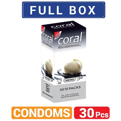 Picture of Coral Vanilla Flavors Lubricated Natural Latex Condoms - Full Box - 10x3=30pcs Condom