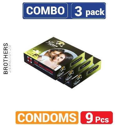 Picture of Tiger Dotted Condoms Vanilla Flavour Combo Pack - 3x3= 9pcs